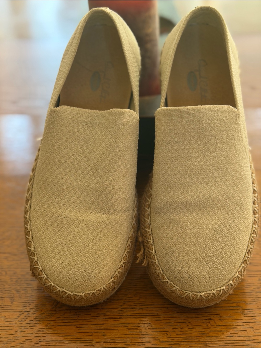 Dr School's Neutral Espadrille Slip-On Flats - Beige Canvas